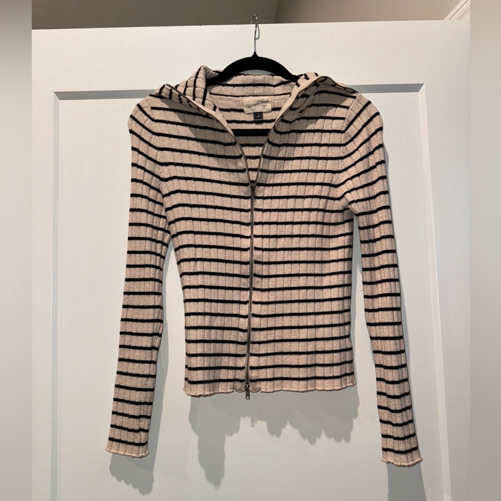 Striped zip up